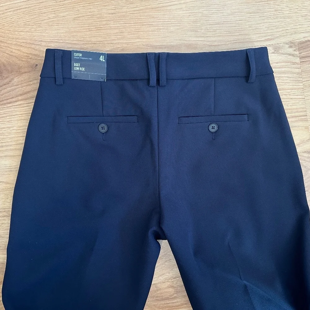 NWT Express Editor Low Rise Navy Bootcut Pants - Size 4L - Picture 11 of 13